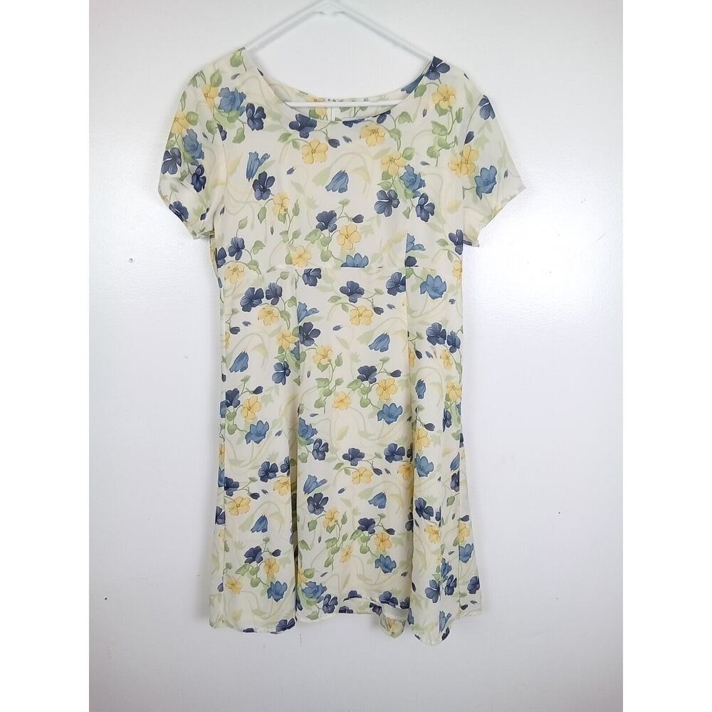 Liz Claiborne Villager Women's Floral Dress Size 10 Vintage Cottagecore 90s Y2K